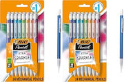 BIC Xtra-Sparkle Number 2 Mechanical Pencils With Erasers, Medium Point (0.7mm), Mechanical Pencils for School Supplies, 24 Count (Pack of 2)