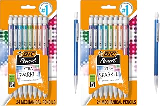 BIC Xtra-Sparkle Number 2 Mechanical Pencils With Erasers, Medium Point (0.7mm), Mechanical Pencils for School Supplies, 24 Count (Pack of 2)