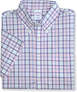 Brooks Brothers Mens Regular Fit All Cotton Plaids Short Sleeve Friday Sport Shirt,
