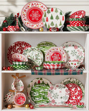 Metahom Christmas Dessert Plates, 8 Inch Ceramic, Set of 6