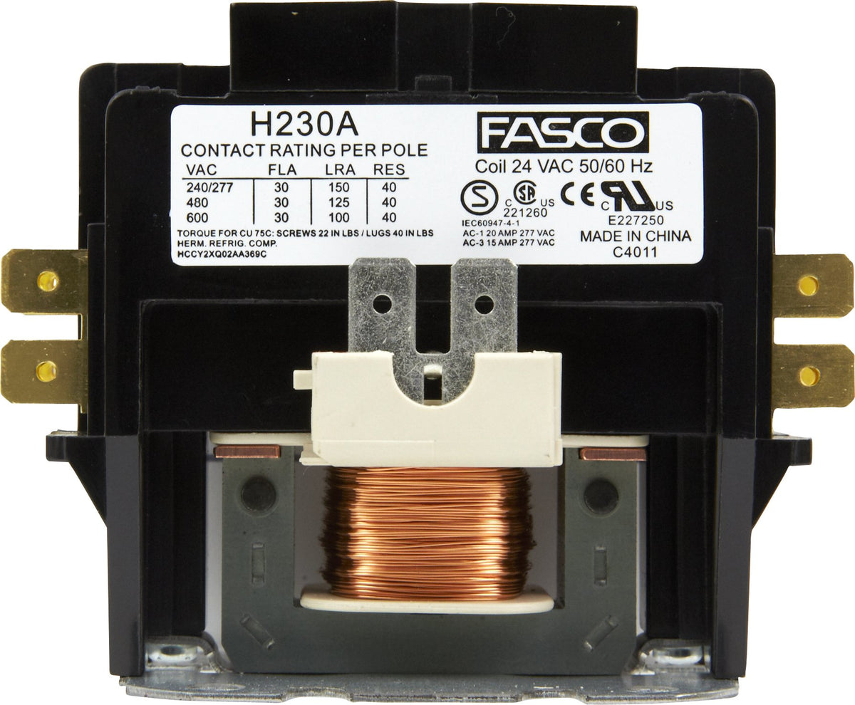 H230A 2P 30A 24-volt Control by Fasco – Copper, Multicolor