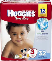 HUGGIES Snug & Dry Diapers, Size 3, 32 ct