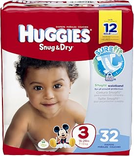 HUGGIES Snug & Dry Diapers, Size 3, 32 ct