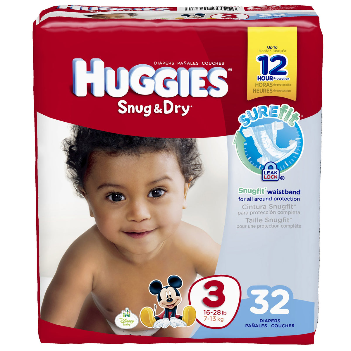 Snug & Dry Diapers by HUGGIES – Size 3 (32 Count), White, Model KC-861