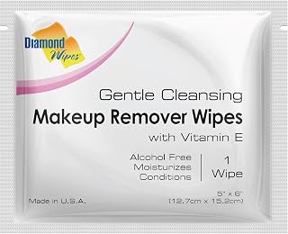 Diamond Wipes Face Cleansing & Waterproof Makeup Remover Wipes, 50 Count
