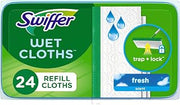 Swiffer Sweeper Wet Mopping Cloths, Mop and Broom Floor Cleaner Refills, Open Window Fresh Scent 24-Count (Pack of 6) (Packaging May Vary)