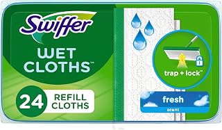 Swiffer Sweeper Wet Mopping Cloths, Mop and Broom Floor Cleaner Refills, Open Window Fresh Scent 24-Count (Pack of 6) (Packaging May Vary)
