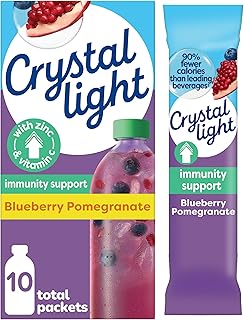Crystal Light Immunity Drink Mix, 10 ct, Blueberry Pomegranate, .07 oz Pkts | Powdered Drink Mix. Carton Made From 100% Recycled Paperboard. Minimum 35% Post-Consumer Content