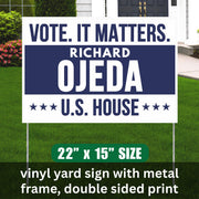 Richard Ojeda For Us House Yard Sign 2026 North Carolina Candidate Race Voting Elections Vote by Generic – 22x15, Vinyl, Multicolor