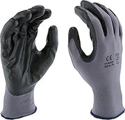 West Chester PosiGrip 713SNF Palm Dip Glove - [Pack of 12] Medium, Industrial Gloves, Black Foam Nitrile Coating on Polyester Shell, Knit Wrist