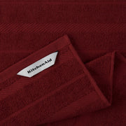 KitchenAid Albany Kitchen Towels, 16x26 Inch, Smoked Paprika Red and White, 4 Pack