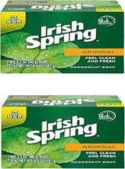 Irish Spring Bar Soap 3.2 Oz Bar (Original, 4 Bars)