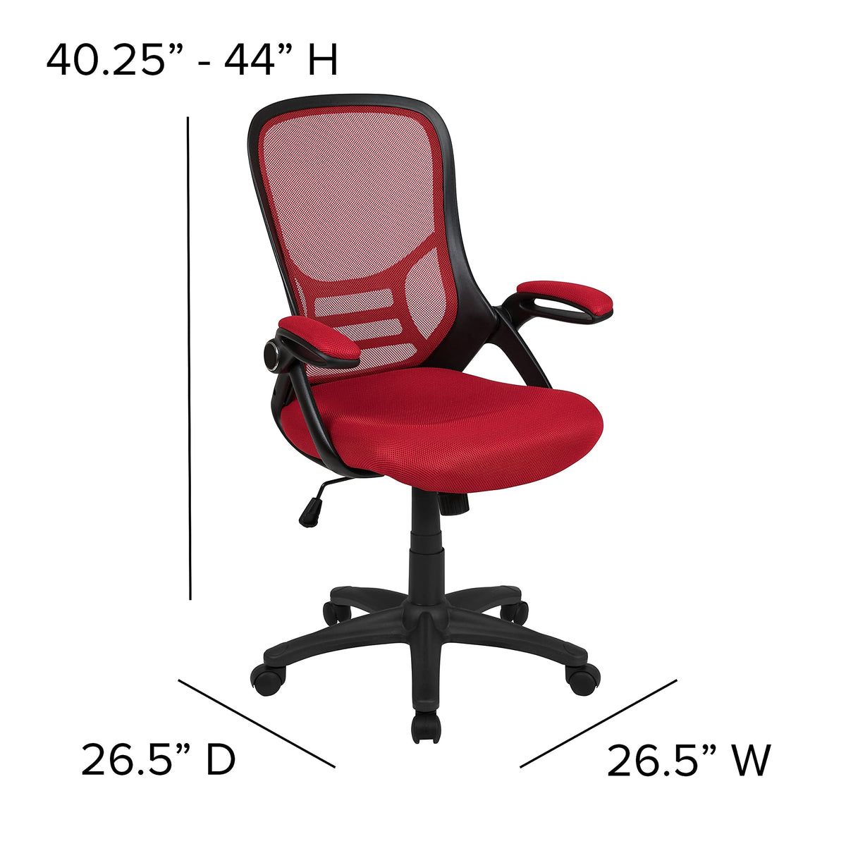 Flash Furniture Red / Set of 1 / Contemporary Home Office Desk Chairs