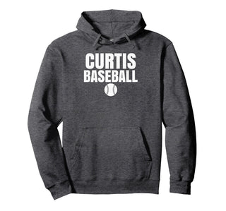 Curtis High School Baseball Pullover Hoodie by Curtis Vikings Official High School Gear – Polyester, Blue, Model YPPW5RS2SQH