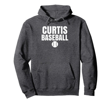 Curtis High School Baseball Pullover Hoodie by Curtis Warriors Official High School Gear – Polyester, Grey, Model MZMDY5MYG24