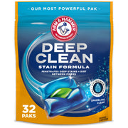 Deep Clean Stain Formula Laundry Detergent Power Paks by ARM & HAMMER – 32 Count (Pack of 1)
