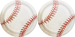 Creative Converting 8 Count Sports Fanatic Baseball Sturdy Style Paper Lunch Plates, 7", White (Pack of 2)