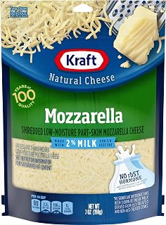 Kraft Natural Shredded Mozzarella Cheese with 2% Milk (7 oz Bag)