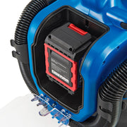 Battery Powered HEPA Wet/Dry Vacuum with Air Inflate Adapter by Global Industrial – Plastic, Blue, Model JN701