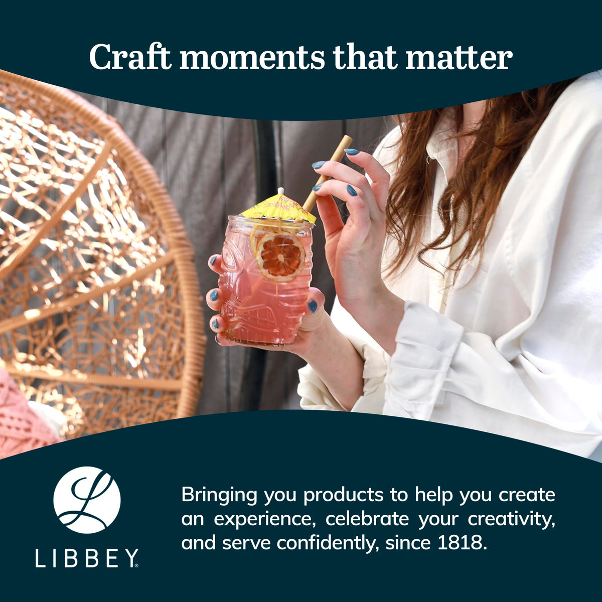 Libbey Tiki Statue / 4 Count (Pack of 1) / Tiki Mixed Drinkware Sets
