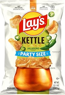 Lay's Kettle Cooked Jalapeno Potato Chips, 12.5 Oz