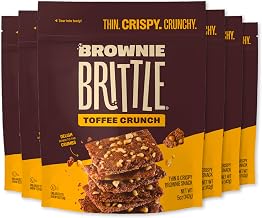 Brownie Brittle – Toffee Crunch Thin and Crispy Sweet Snacks | Pack of 6, 5 oz , Rich Gourmet Brownie Bites Dessert