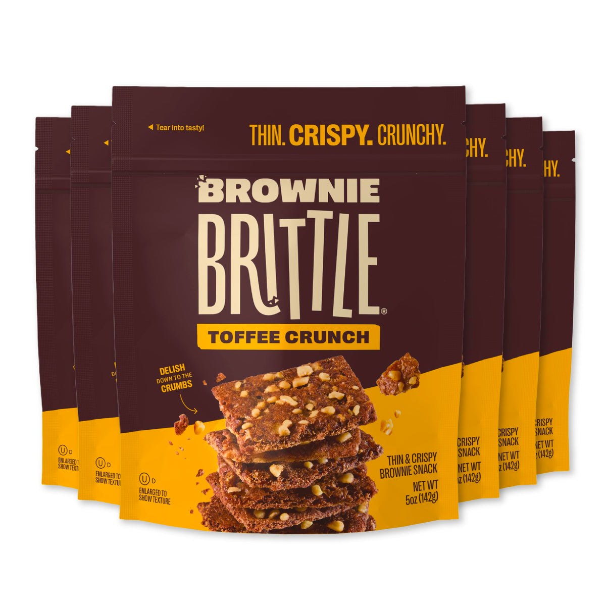 Brownie Brittle Toffee Crunch / 5 Ounce (Pack of 6) / 1 Brittle