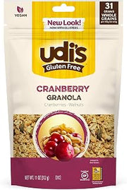 Udi's Gluten Free Cranberry Granola, Dairy Free and Egg Free, 12 Ounce (Packaging May Vary)s