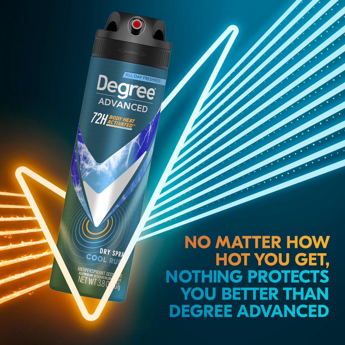 Men Antiperspirant Deodorant Dry Spray Cool Rush by Degree – 3.8 Ounce (Pack of 12), Pack of 12, Model 10079400343700