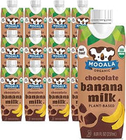 Mooala Organic Chocolate Bananamilk, Lunchbox Friendly, Shelf-Stable, Non-Dairy, Nut-Free, Plant-Based Beverage, On the Go 12 Pack