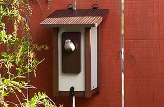 New Age Pet ECOFLEX Beak Bungalow Bird House – Durable, Weather-Resistant Outdoor Shelter for Wild Birds, Eco-Friendly & Easy to Clean Nesting Box, Post-Mount Design for Garden, Yard, or Patio