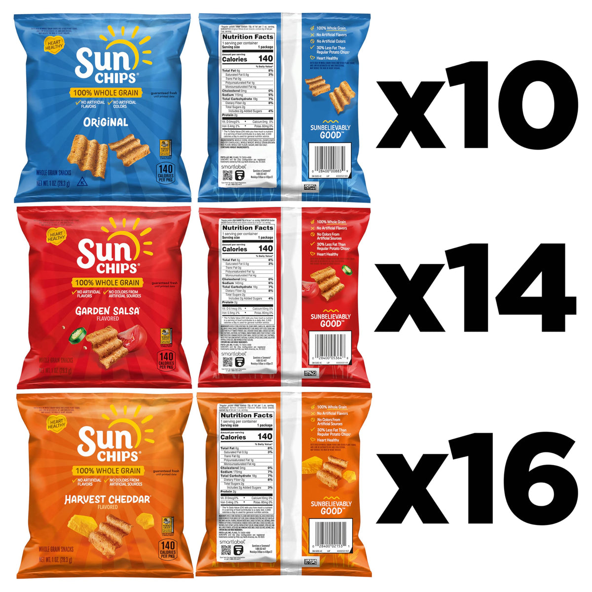 Sunchips Variety Pack / 40 Count (Pack of 1) / 1 Chips & Crisps