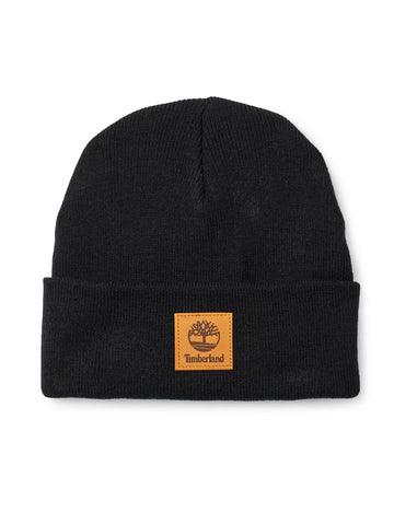 Women's Classic Tall Beanie by Timberland – Acrylic, Black Leather Patch, Model T101391
