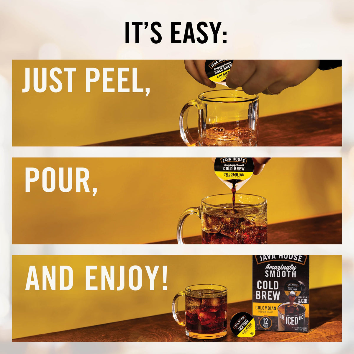 Authentic Cold Brew Coffee by Java House – 6 Count (Pack of 1)
