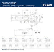 Heavy Duty Double Knuckle Hinge (11241000004) by Kason – Zinc, Chrome