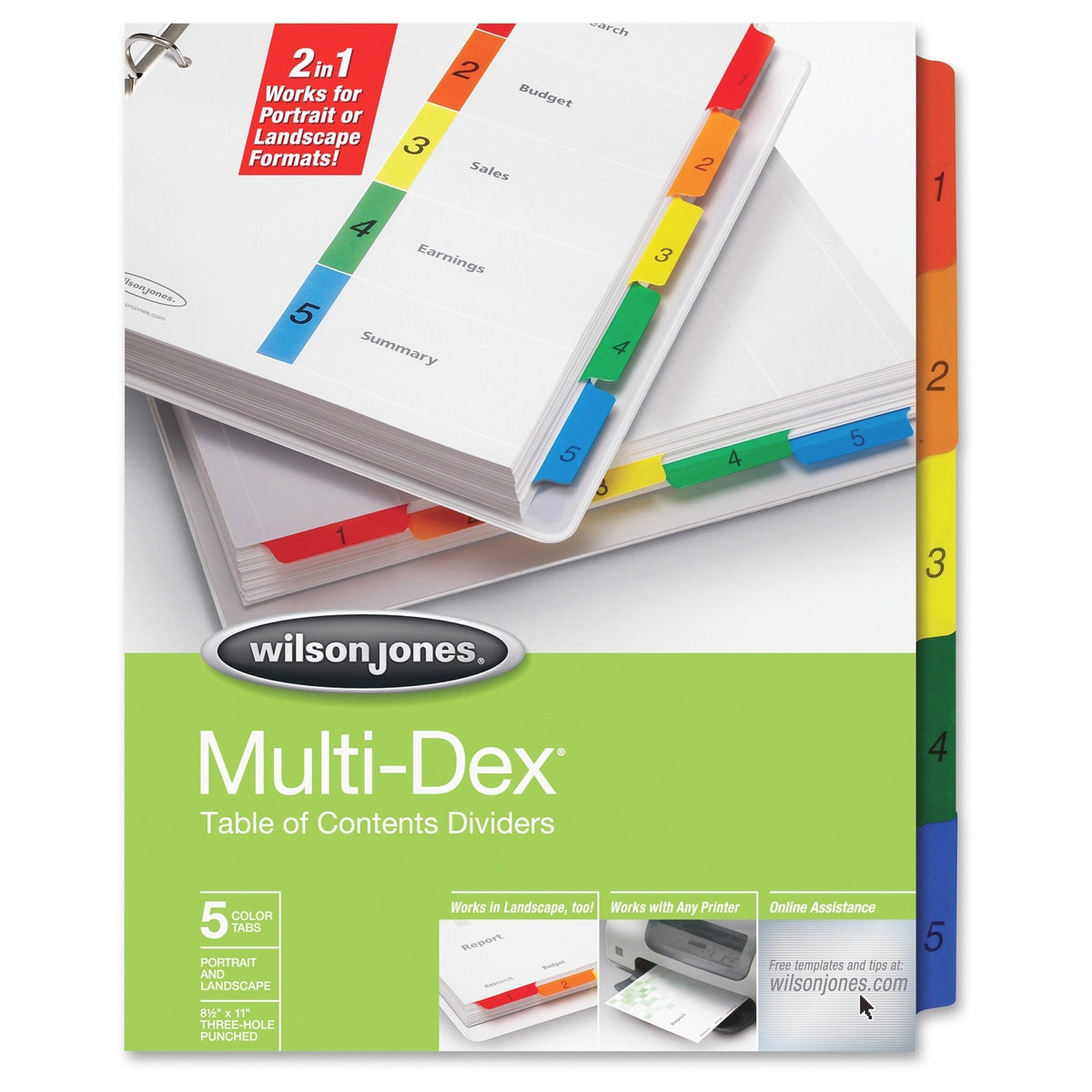 MultiDex Index Dividers by Wilson Jones – Multicolor, Model 90503
