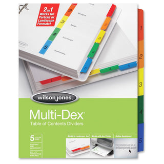 MultiDex Index Dividers by Wilson Jones – Multicolor, Model 90503