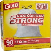 Glad 78536 Tall Kitchen Trash Bag, 90 Count - 13 Gallon
