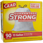 78536 Tall Kitchen Trash Bag by Glad – 90 Count (Pack of 1), 13.0 gallons, Plastic, White, Model FBA_1258778536