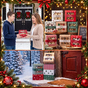 MotiMind Christmas Cookie Boxes with Window, 6x6x3 Inch, 27 Pack Multicolor
