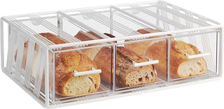 Portland Collection – Bread Display – 22.25W x 14.75D x 7H – White Wire, Acrylic