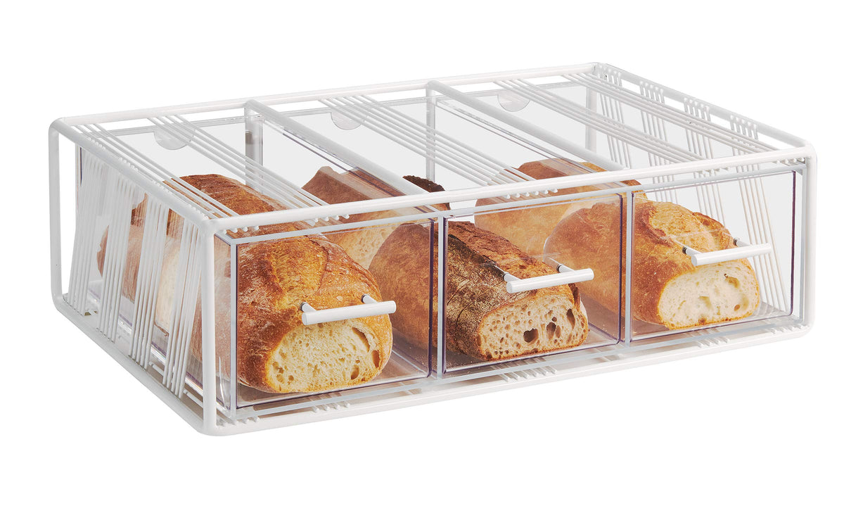 Portland Collection by CAL-MIL – 22.25W x 14.75D x 7H, Metal, White/clear, Model 4119-15