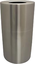Witt Industries AL35-CLR Aluminum 35-Gallon Decorative Trash Can with Rigid Plastic Liner, Round, 18" Diameter x 32" Height, Clear Coat