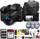 Panasonic Lumix GH7 Mirrorless Camera with 12-60mm f/2.8-4 Lens (DC-GH7LK) + 64GB Memory Card + Photo Editing Software + Bag + 2 x DMW-BLK22 Battery + Card Reader + Charger + More