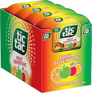Tic Tac Fruit Adventure Mints, On-The-Go Refreshment, 3.4 Oz, 8 Count (Pack of 6)