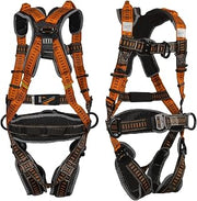 Malta Dynamics Razorback Elite MAXX - Safety Harness and Fall Protection Kit with Sewn in Lumbar Support Belt and Built-in Rescue Handles for Fall Arrest, OSHA & ANSI Compliant (Large-XLarge)