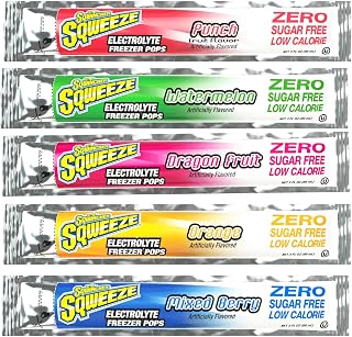 Sqwincher Sqweeze Electrolyte Freezer Pops, Zero Sugar - 5 Flavor Variety Pack (36 Cases)