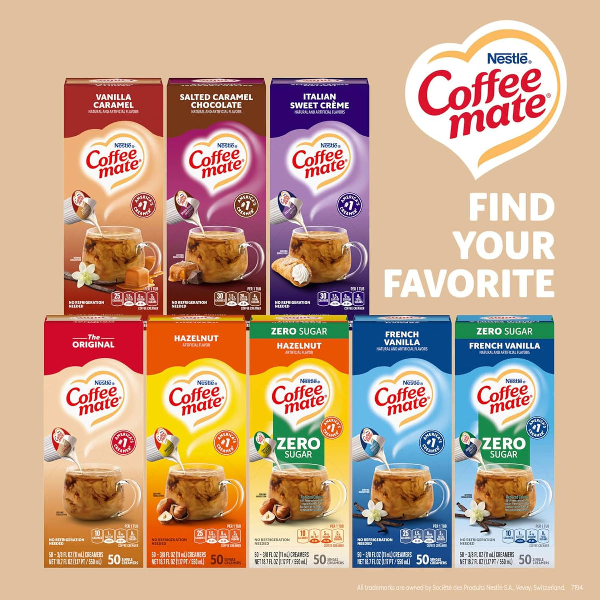 Nestle Liquid Creamer Original 2-pack; 50 Count Each by Coffee Mate – 18.7 Fl Oz (Pack of 2), Pack of 2, Model 35110