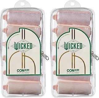 Wicked Glinda 6PK Satin Rollers - hair rollers - foam rollers - heatless hair curlers - Scunci by Conair (Pack of 2)
