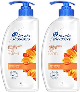 Head & Shoulders Anti Hair fall Shampoo, 2 Pack Anti Dandruff Shampoo, Relieves Dry Scalp and Repairs Damage, Fresh Scent, 22 oz Pump Bottles